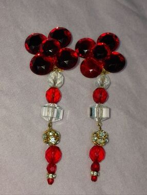 Eileen FULTON crystal Clip Vintage Earrings.